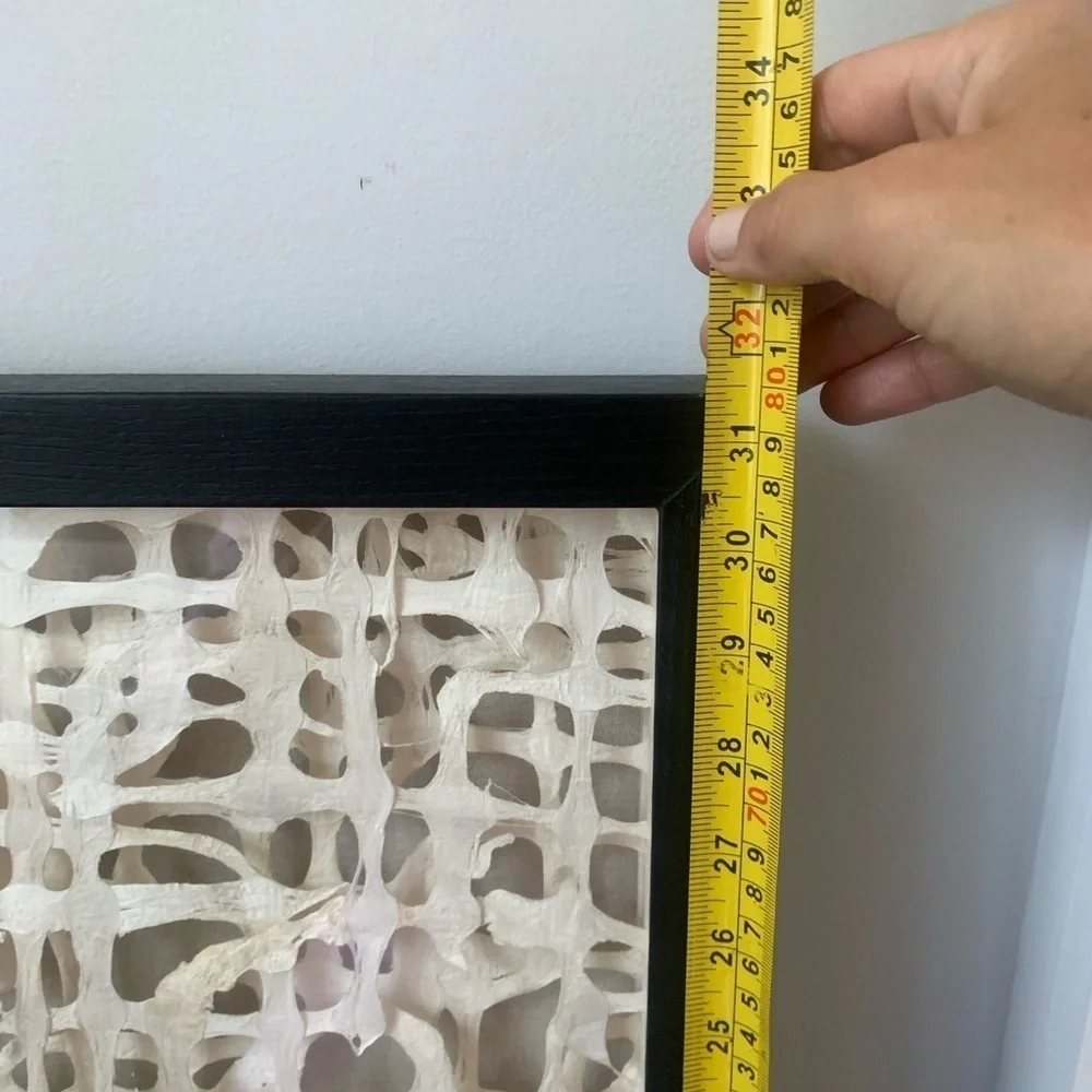 MCM‎ Organic Modern Wall Art in Paper and Muslin in a Shadowbox Frame linen